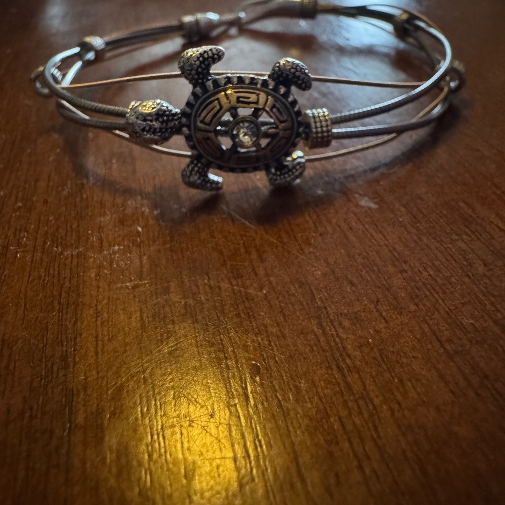 Guitar strings Bracelet with turtle